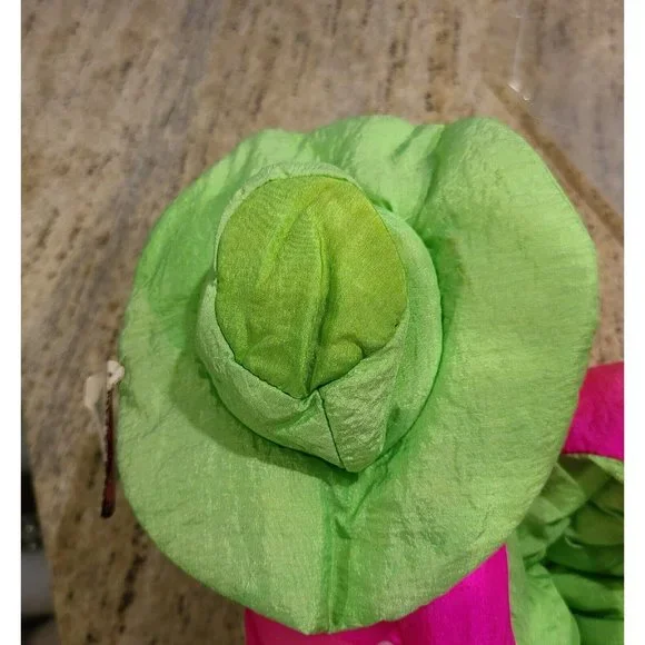 Vintage 1991 Platinum Embrace Parachute Puffy Pink Green Snake Plush Puppet 63" - Picture 11 of 12